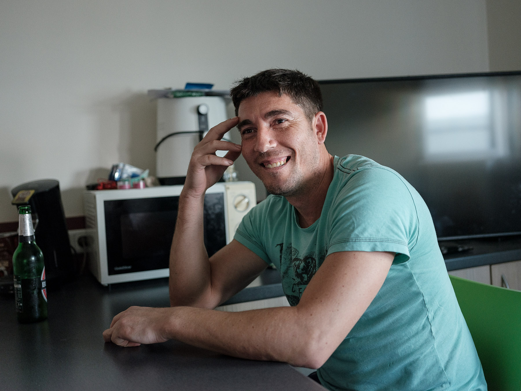 Stelian în camera de la ferma Höfler Gemüse, Nürnberg