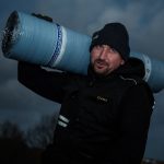 Vasile Isac muncește pe un șantier din Zellik, Belgia, 2024